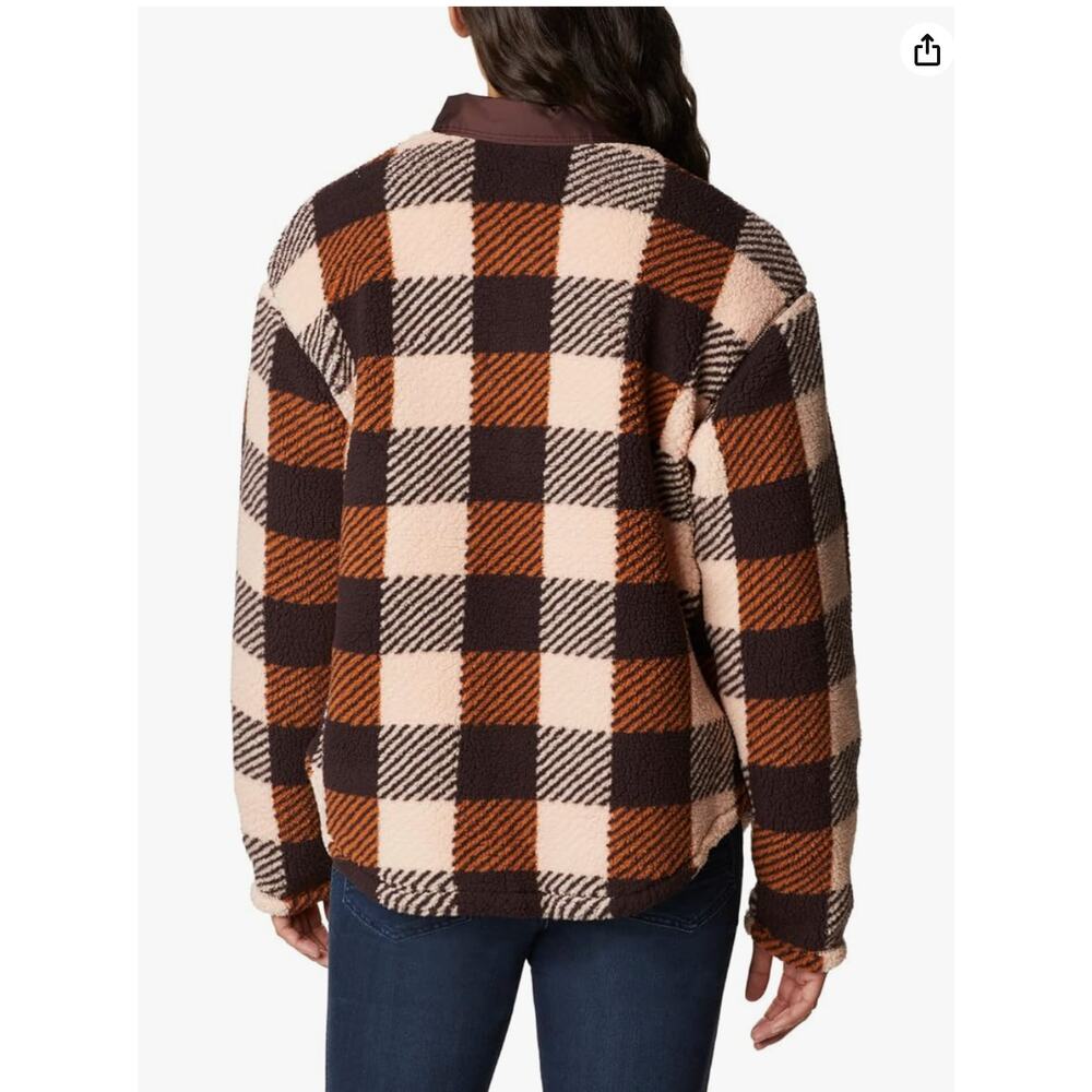 COLUMBIA West Bend Shacket Fleece Shirt Jacket in Copper Brown // S - Picture 8 of 11